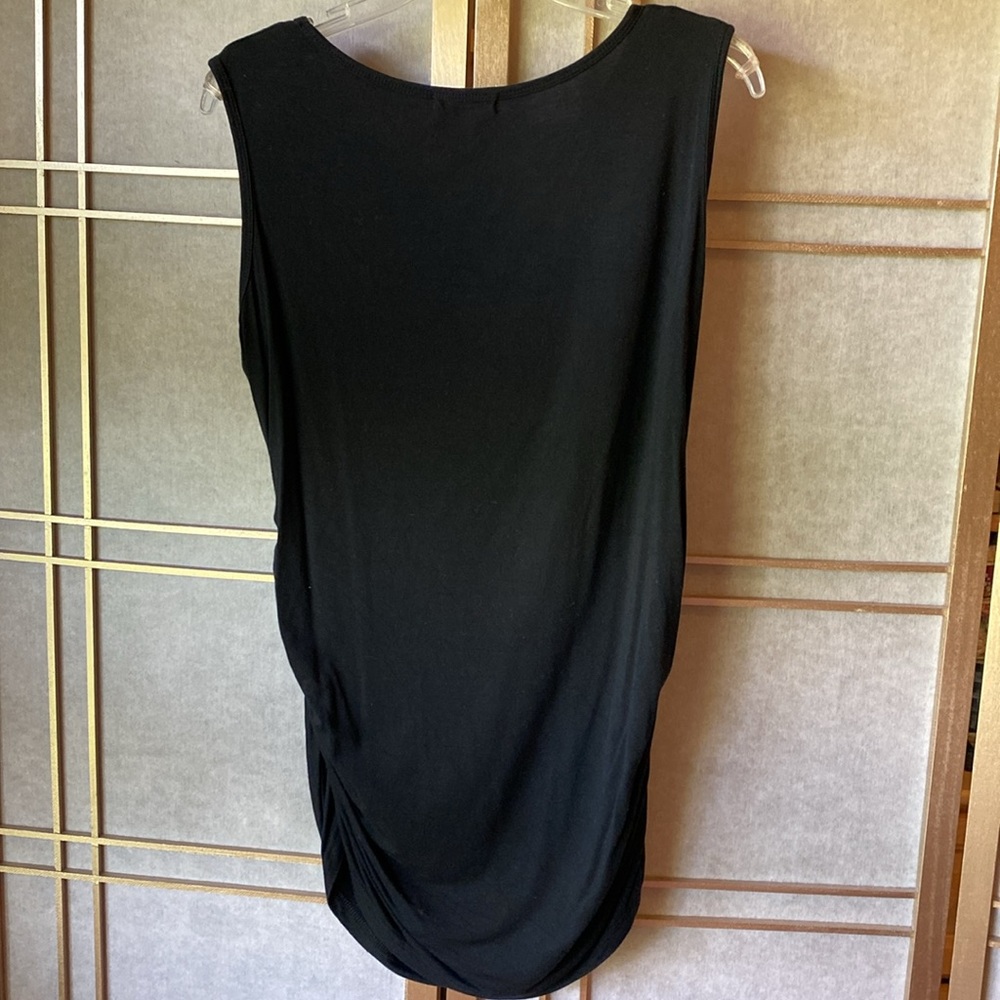 Smallshow, black, sleeveless maternity top with ruched sides, large - Picture 2 of 6